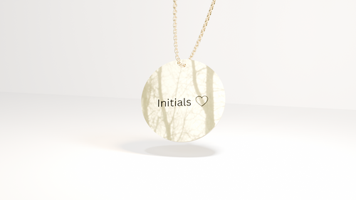 Luna Edition gold necklace with a pendant engraved 'Initials' on a white background